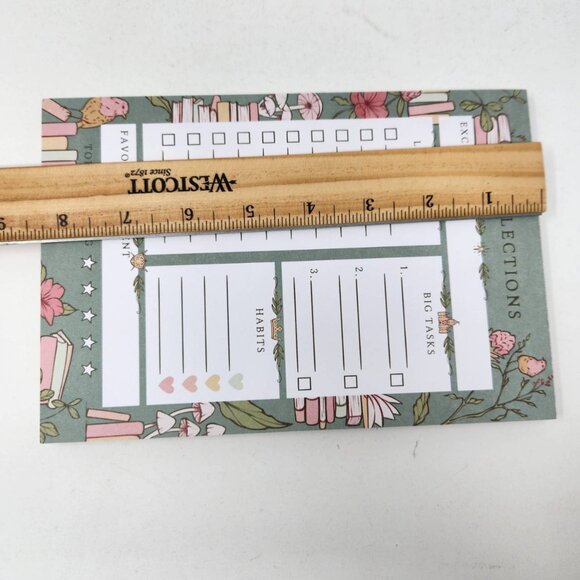 Reflections Daily Planner Notepad By Bluelyboo  8.5" x 5.5"  Green & Pink Floral - Picture 5 of 8